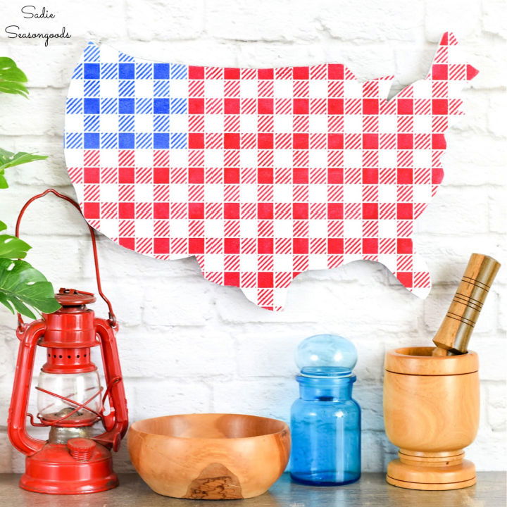 DIY American Flag Decor With a Buffalo Plaid Stencil