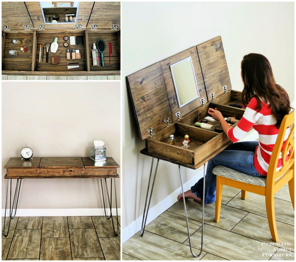 DIY hairpin makeup vanity building plans and giveaway