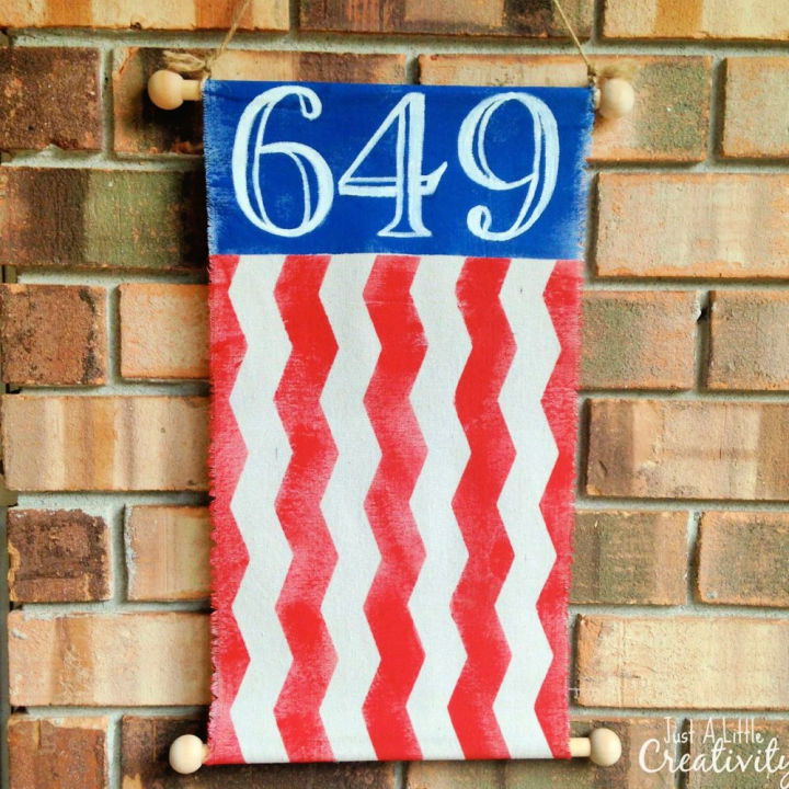 DIY Patriotic Street Number Banner Idea