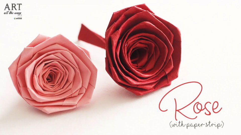 DIY Rose With Paper Strip