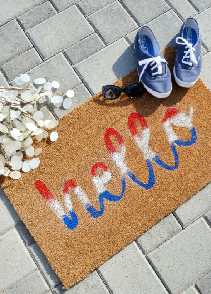 Hand Painted Memorial Day Doormat for Front Porch