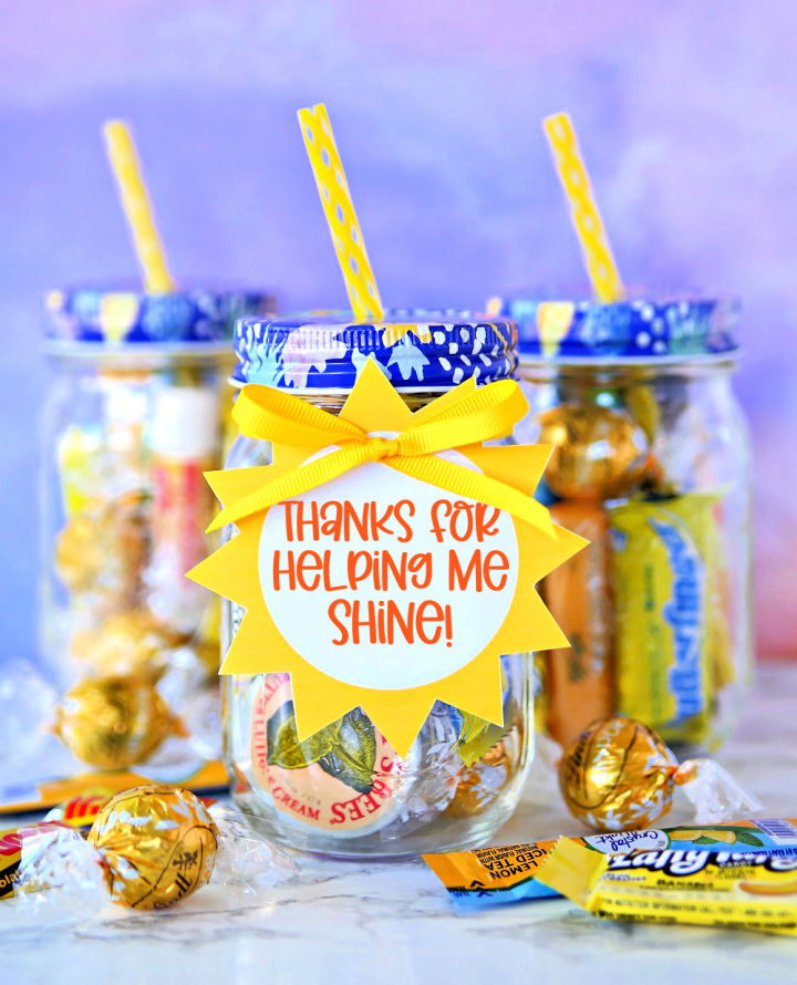 Making a Jar of Sunshine Gift for Teacher