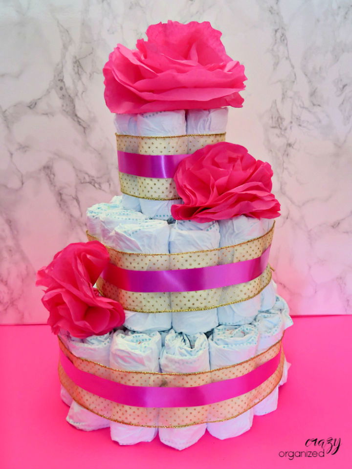 Modern DIY Baby Shower Diaper Cake