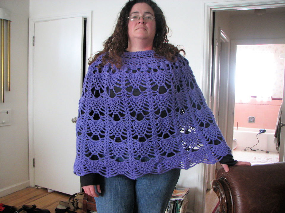 Pleasing Pineapples Plus Size Crochet Poncho Pattern