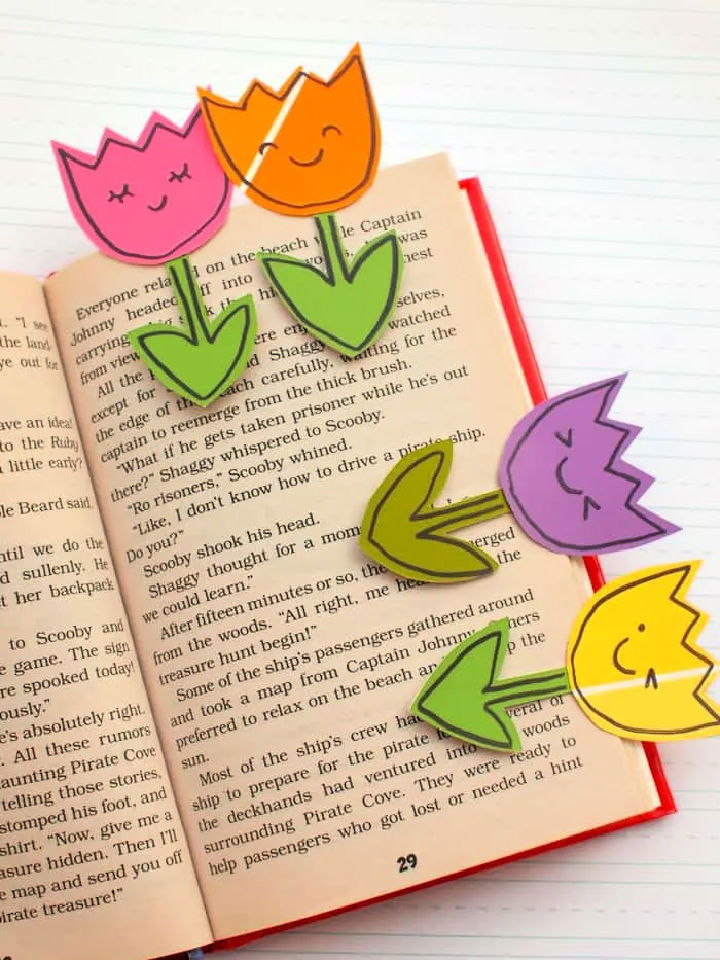 Spring Flower Paint Chip Bookmarks Tutorial